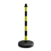 Plastic post |  40 mm, yellow/black | fillable base